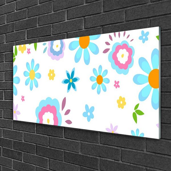 Quadro vetro Fiori Pianta naturale 100x50 cm 2 appendini