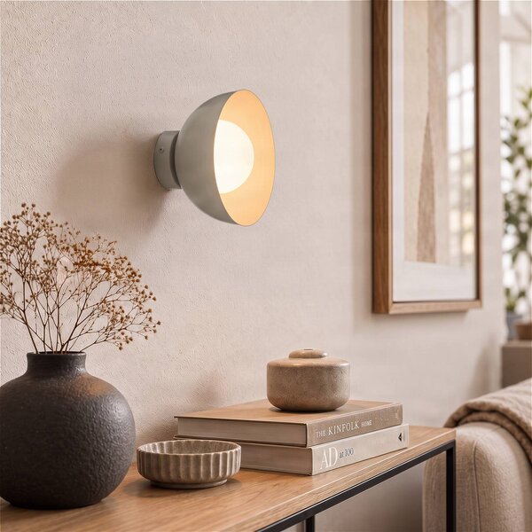 Applique da parete Bibi K1 EMIBIG LIGHTING, dimmerabile, Alluminio / Grigio / Zincato, Soggiorno / Sala da pranzo, Vetro, Moderno, Applique