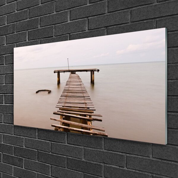 Quadro di vetro Architettura a ponte 100x50 cm 2 appendini