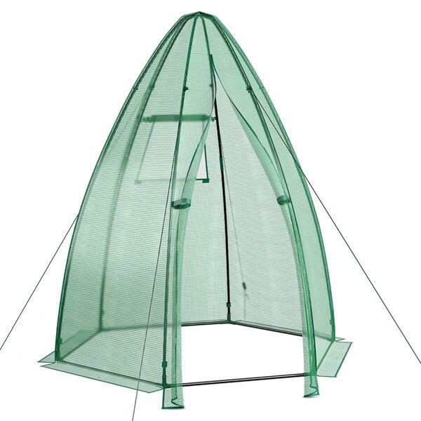 Costway Serra portatile da giardino con copertura in PE porta avvolgibile finestra a rete, Tenda da giardino per piante