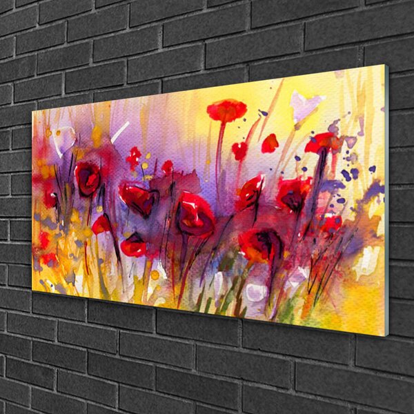 Quadro di vetro Fiori Pianta Natura Arte 100x50 cm 2 appendini