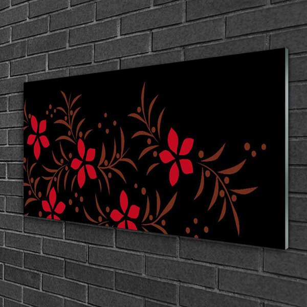 Quadro su vetro Fiori Pianta Natura Arte 100x50 cm 2 appendini