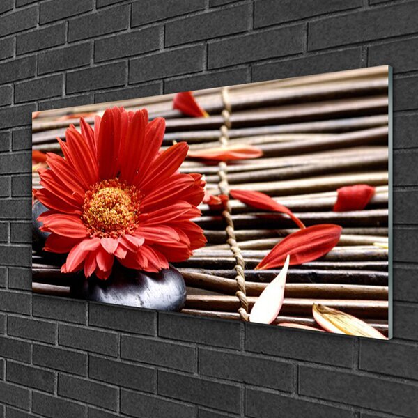 Quadro in vetro Fiore Pianta naturale 100x50 cm 2 appendini