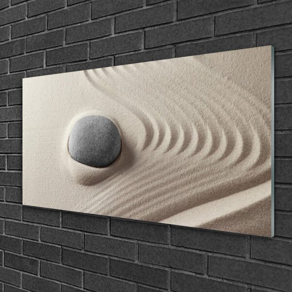Quadro vetro Arte della pietra arenaria 100x50 cm 2 appendini