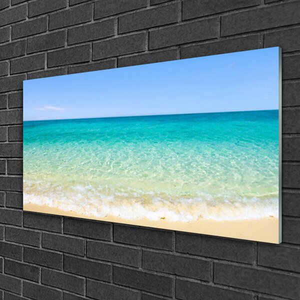 Quadro in vetro Paesaggio marino 100x50 cm 2 appendini