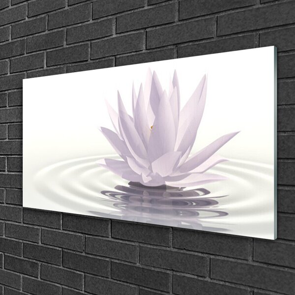 Quadro vetro Arte dell'acqua con i fiori 100x50 cm 2 appendini