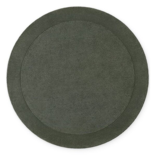 Tappeto rotondo verde scuro in misto lana tessuto a mano ø 200 cm Kivi – Villeroy&Boch