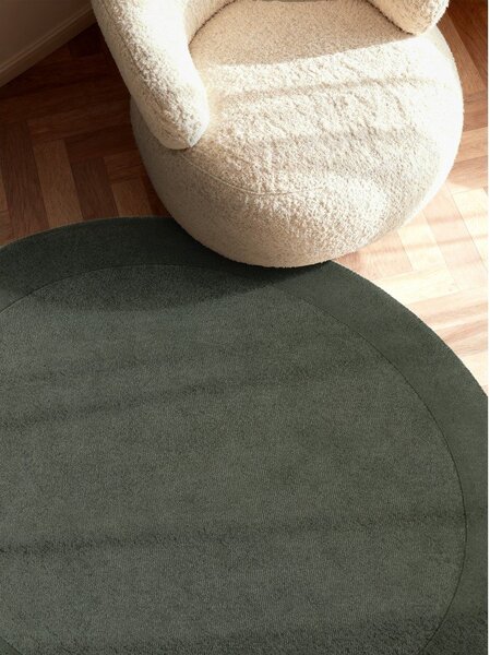 Tappeto rotondo verde scuro in misto lana tessuto a mano ø 200 cm Kivi – Villeroy&Boch