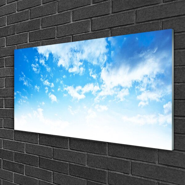 Quadro vetro Cielo Nuvole Paesaggio 100x50 cm 2 appendini