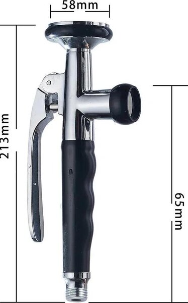 Rubinetto da cucina con soffione e tubo flessibile - Sostituzione del getto doccia per lavello - Corpo in ottone, tubo in acciaio inossidabile da 21,3 cm, attacco G 1/2 (1,27 cm) - Colore nero