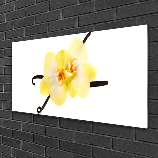 Quadro in vetro Fiori Pianta naturale 100x50 cm 2 appendini