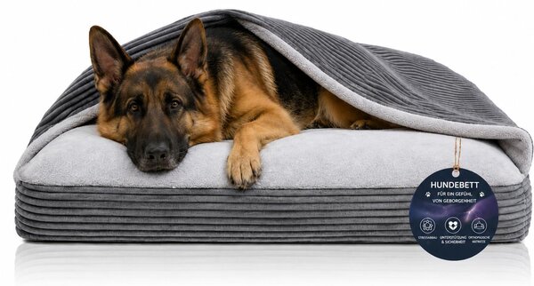 Cuccia ortopedica per cani, cuccia a tana che allevia le articolazioni XL 100 × 80 cm, grafite
