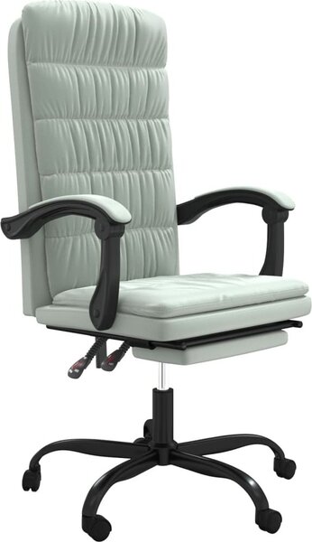 VidaXL Sedia da ufficio con funzione reclinabile in velluto grigio chiaro