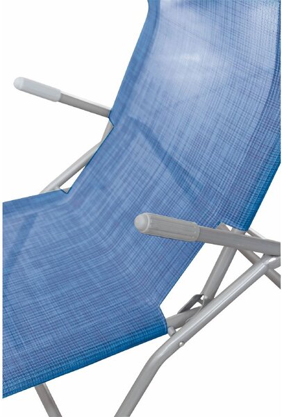 Galileo Sdraio da Giardino a Dondolo in Metallo/Textilene Dimensioni 190x58x97 cm colore Blu - Dondolina