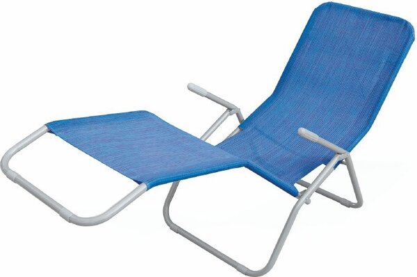 Galileo Sdraio da Giardino a Dondolo in Metallo/Textilene Dimensioni 190x58x97 cm colore Blu - Dondolina