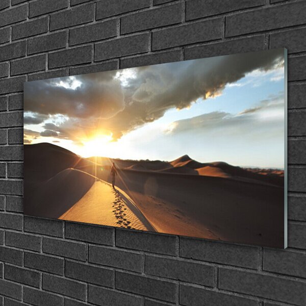Quadro in vetro Sabbia per paesaggi del deserto 100x50 cm 2 appendini