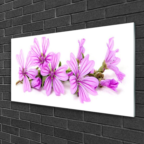 Quadro in vetro Fiori Pianta naturale 100x50 cm 2 appendini