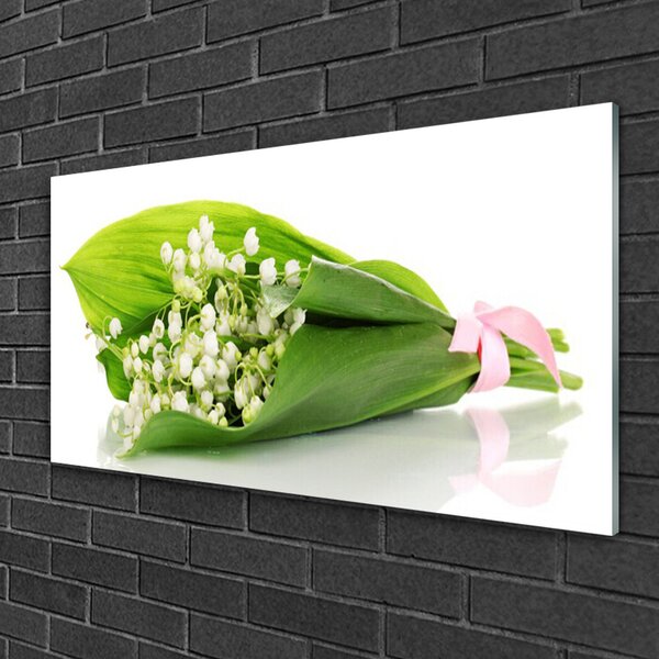 Quadro in vetro Fiori Pianta naturale 100x50 cm 2 appendini