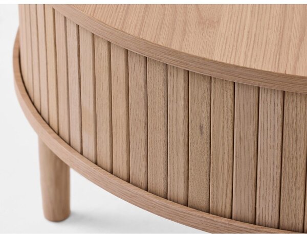 Tavolino da salotto rotondo colore naturale chiaro con effetto rovere ø 85 cm Meta – Unique Furniture