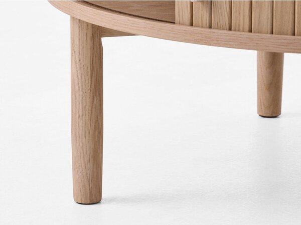 Tavolino da salotto rotondo colore naturale chiaro con effetto rovere ø 85 cm Meta – Unique Furniture