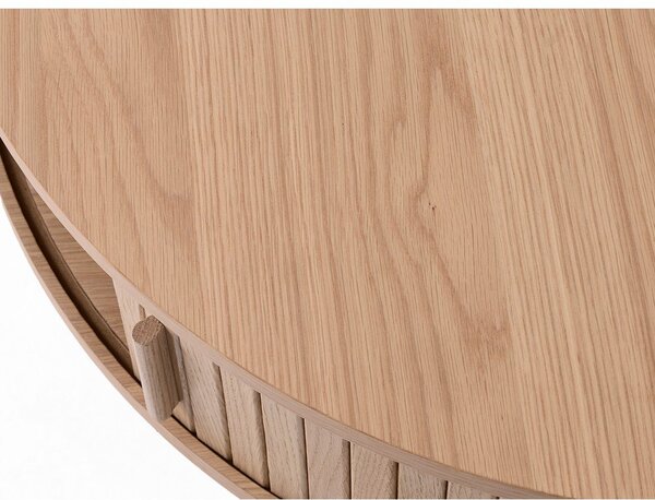 Tavolino da salotto rotondo colore naturale chiaro con effetto rovere ø 85 cm Meta – Unique Furniture