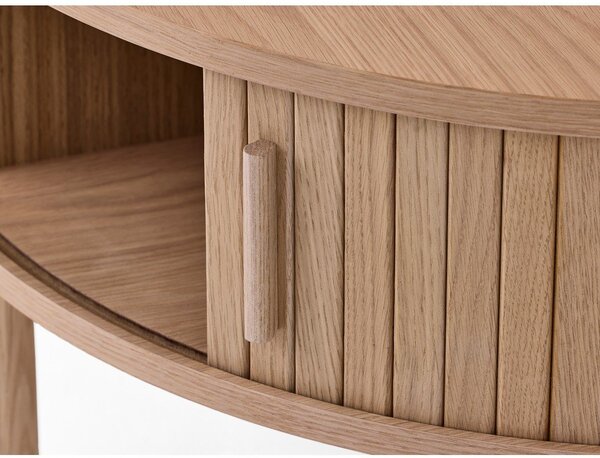 Tavolino da salotto rotondo colore naturale chiaro con effetto rovere ø 85 cm Meta – Unique Furniture