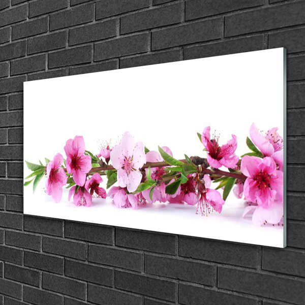 Quadro di vetro Fiori Pianta naturale 100x50 cm 2 appendini