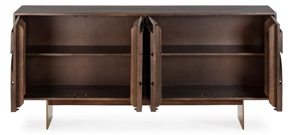 Cassettiera marrone in mango massiccio 165x76x40 cm Trisha – MOME