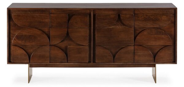 Cassettiera marrone in mango massiccio 165x76x40 cm Trisha – MOME