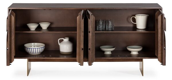 Cassettiera marrone in mango massiccio 165x76x40 cm Trisha – MOME