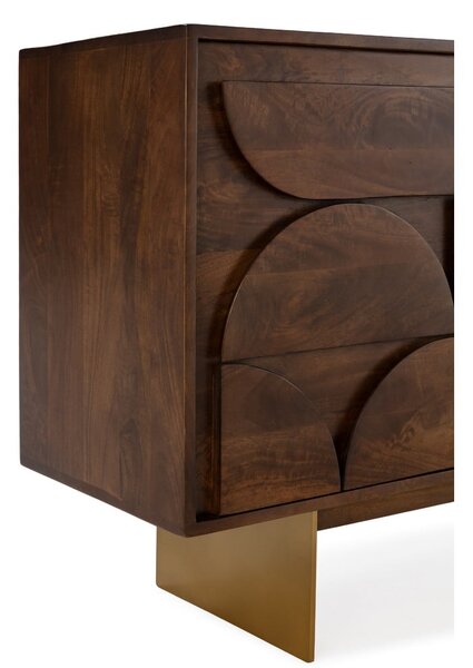 Cassettiera marrone in mango massiccio 165x76x40 cm Trisha – MOME