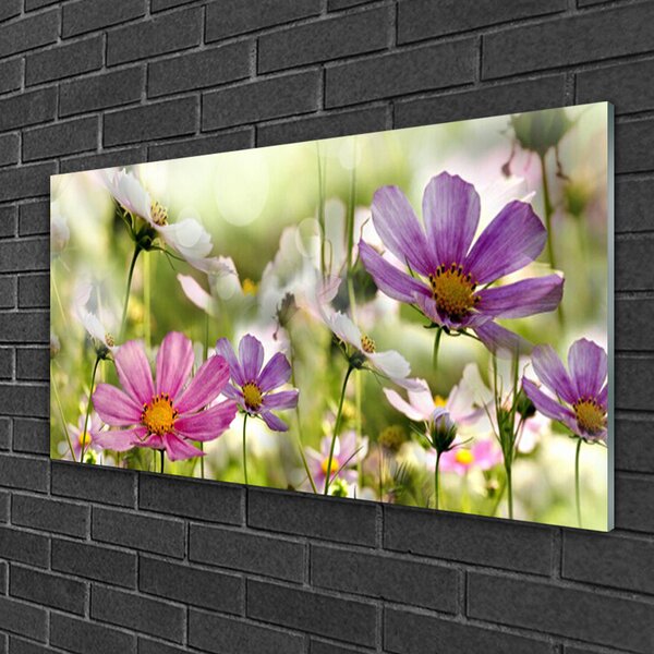Quadro in vetro Fiori Pianta naturale 100x50 cm 2 appendini