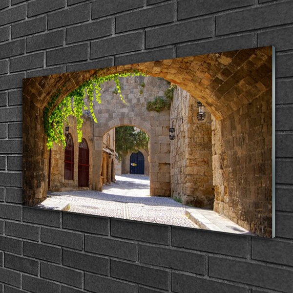 Quadro di vetro Architettura di Tunnel Street 100x50 cm 2 appendini
