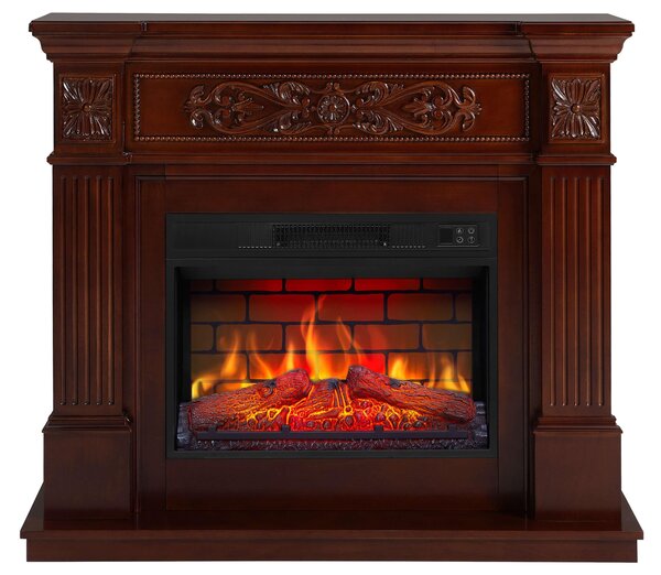 Camino elettrico ArtiFlame Toscana AF23BS color terracotta - autoportante, con fiamma LED, riscaldamento da 1,8 kW, adatto per ambienti fino a 30 m², con effetto sonoro