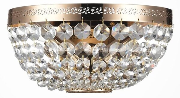 OTTILIA APPLIQUE IN CRISTALLO E METALLO ORO RAFFINATA ED ELEGANTE LAMPADINE ATTACCO E14 STILE CLASSICO