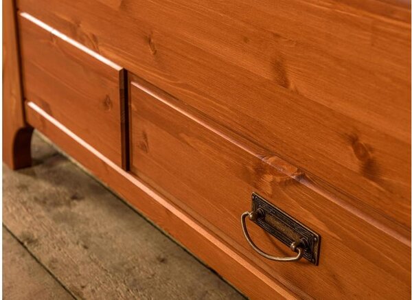 Letto legno massello di pino miele matrimoniale shabby toscano 180x 200