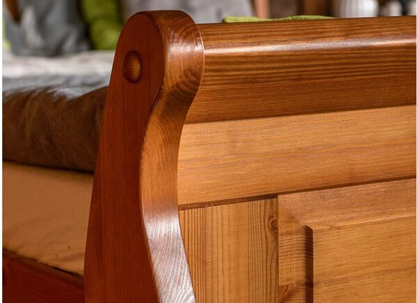 Letto legno massello di pino miele matrimoniale shabby toscano 180x 200