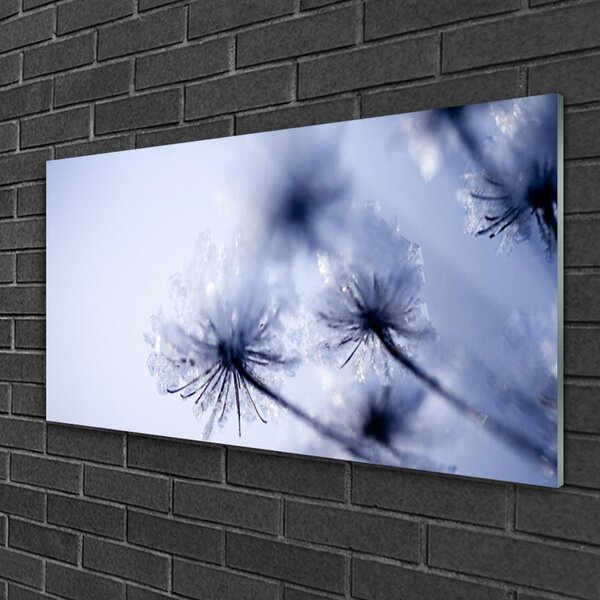 Quadro in vetro Pianta di dente di leone 100x50 cm 2 appendini