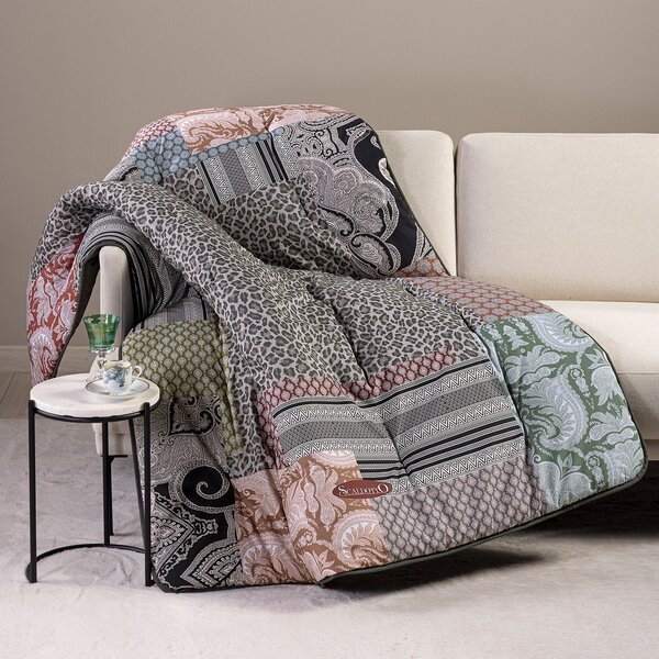 Plaid Scaldotto 130X170 Panther GRIGIO Cotone Pettinato Caleffi