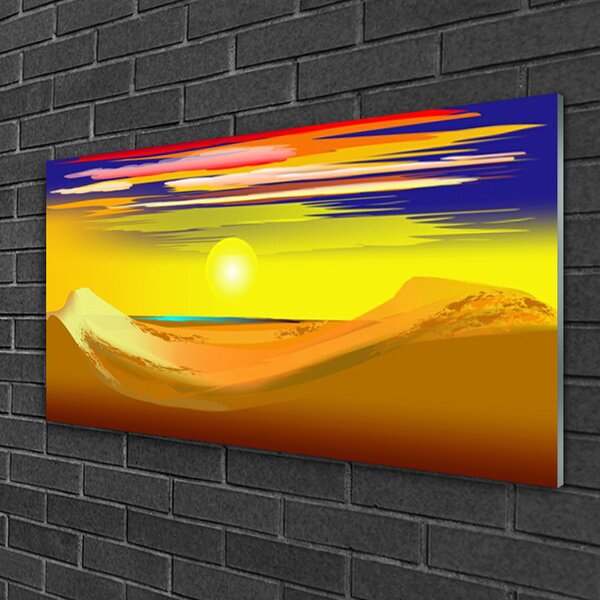 Quadro vetro Desert Sun Art 100x50 cm 2 appendini