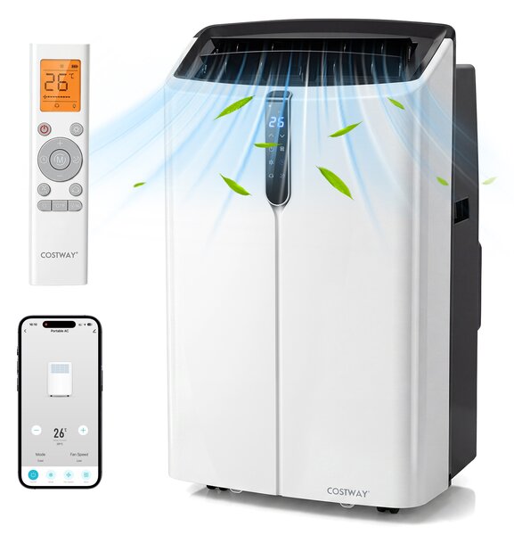Costway Condizionatore portatile caldo freddo, Condizionatore d'aria 5 in 1 con telecomando 14000 BTU