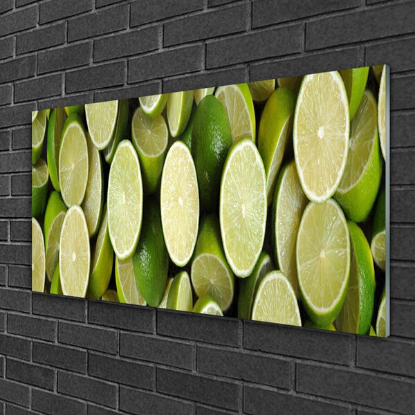 Quadro su vetro Cucina Lime Food 100x50 cm 2 appendini
