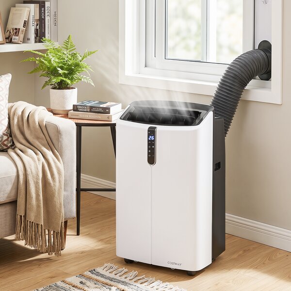 Costway Condizionatore portatile caldo freddo, Condizionatore d'aria 5 in 1 con telecomando 14000 BTU