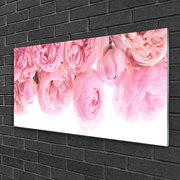 Quadro in vetro Rose Fiori Pianta 100x50 cm 2 appendini