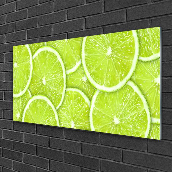 Quadro su vetro Cucina Lime Food 100x50 cm 2 appendini