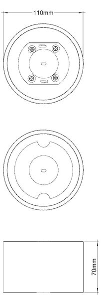 Plafoniera Tonda da Soffitto GX53 in Gesso Pitturabile - Serie VOLUMI