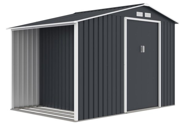 Casetta da giardino in lamiera Skagen con legnaia 2.8 x 1.9 m Store Boss antracite
