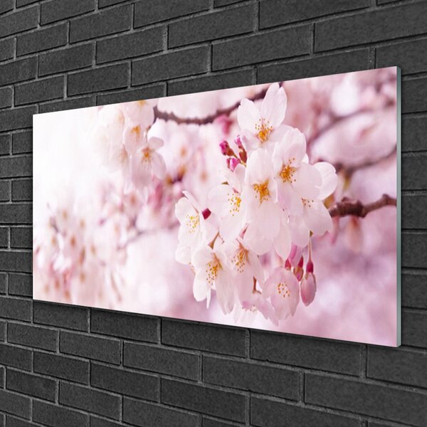 Quadro in vetro Fiori Pianta naturale 100x50 cm 2 appendini