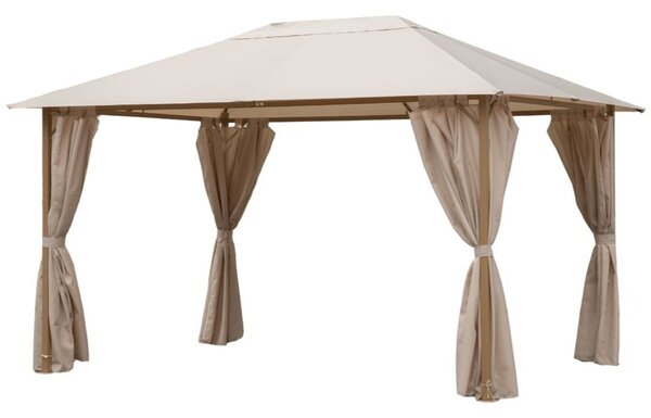 Padiglione da giardino con tende e illuminazione a LED Altea 3 x 4 m Garden Point beige