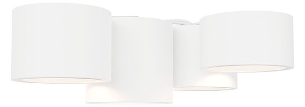Plafoniera Rotonda 5xGX53 a Cilindri in Gesso Pitturabile - serie VOLUMI